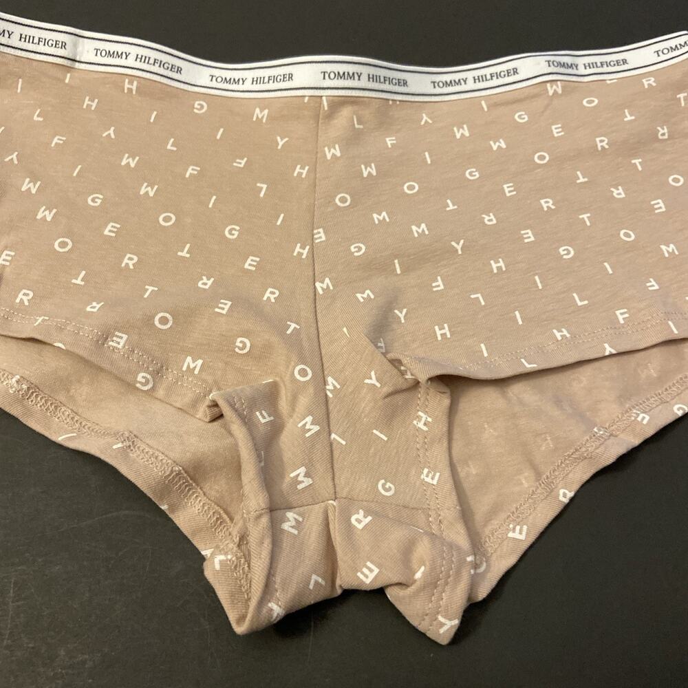 TOMMY HILFIGER COTTON BOYSHORT PANTIES FOR WOMEN / NUDE PRINT/ MEDIUM